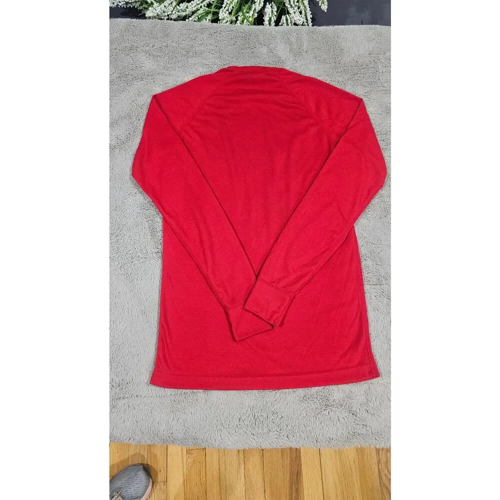Patagonia Capilene Sweater, T Shirt, Long Sleeve, Base, Red, Layer, Mens Sz S